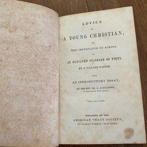 Antique Advice to a Young Christian Rev. Alexander 1843 American Tract Society - Picture 4 of 9